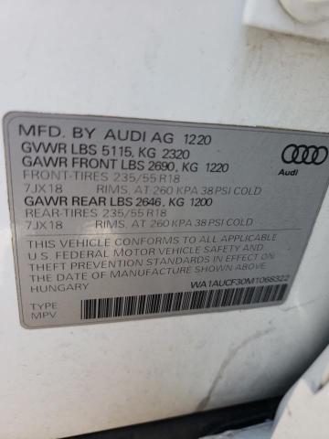 WA1AUCF30M1068322 - 2021 AUDI Q3 PREMIUM 40 WHITE photo 12