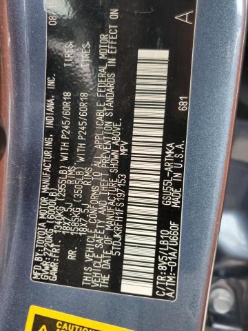 5TDJKRFH1FS197153 - 2015 TOYOTA HIGHLANDER XLE BLUE photo 13