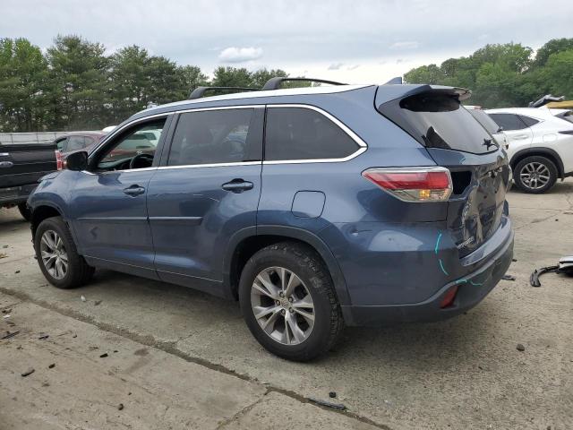 5TDJKRFH1FS197153 - 2015 TOYOTA HIGHLANDER XLE BLUE photo 2