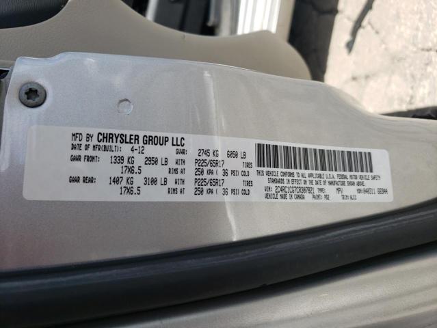 2C4RC1CG7CR307821 - 2012 CHRYSLER TOWN & COU TOURING L SILVER photo 14