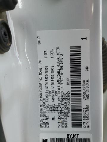 5TFRY5F1XJX229985 - 2018 TOYOTA TUNDRA DOUBLE CAB SR/SR5 WHITE photo 12