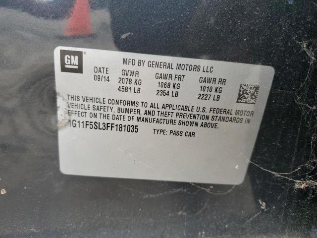 1G11F5SL3FF181035 - 2015 CHEVROLET MALIBU LTZ CHARCOAL photo 12