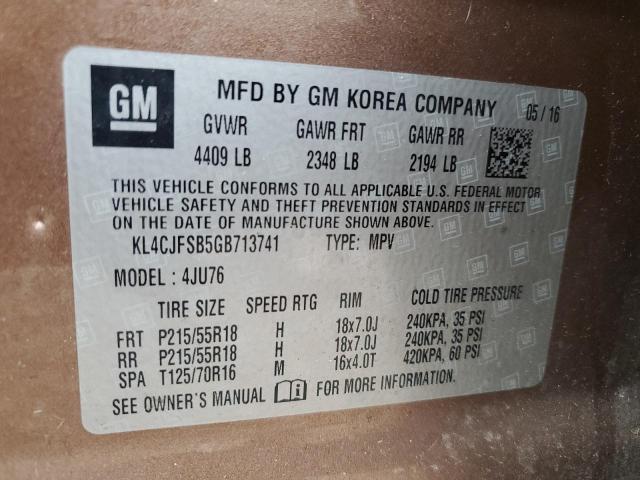 KL4CJFSB5GB713741 - 2016 BUICK ENCORE CONVENIENCE 棕色 照片 13