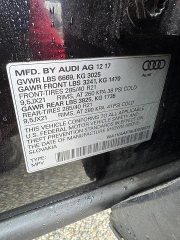 WA1VAAF79JD028073 - 2018 AUDI Q7 PRESTIGE BLACK photo 10