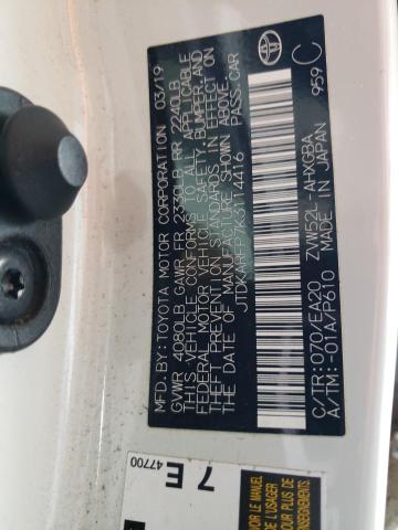 JTDKARFP7K3114416 - 2019 TOYOTA PRIUS PRIM 白色 照片 12