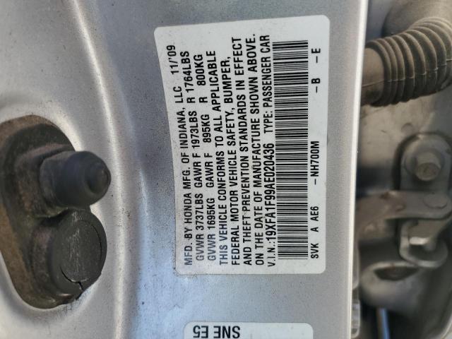 19XFA1F99AE020436 - 2010 HONDA CIVIC EXL SILVER photo 12