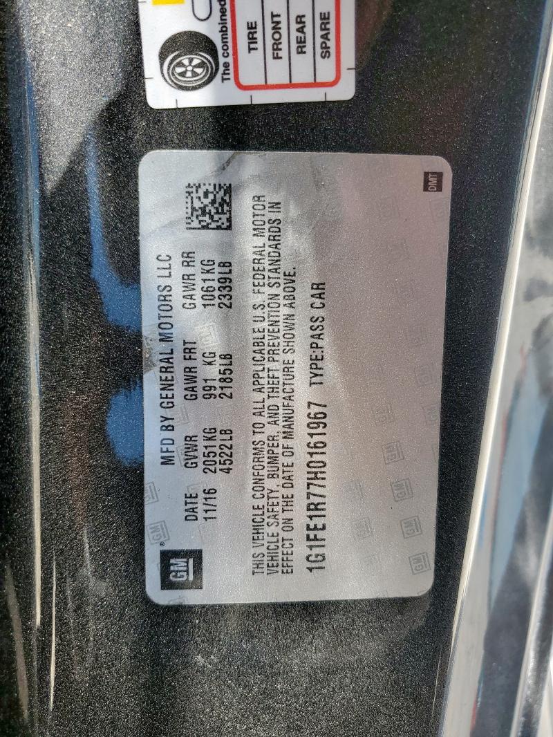 1G1FE1R77H0161967 - 2017 CHEVROLET CAMARO SS 黑色 照片 12