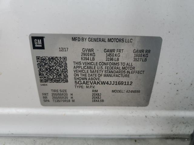 5GAEVAKW4JJ169112 - 2018 BUICK ENCLAVE ESSENCE თეთრი ფოტო 13