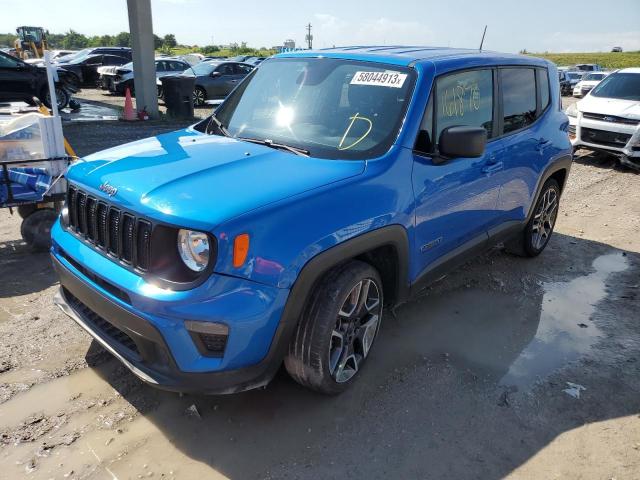 ZACNJAAB9LPL74319 - 2020 JEEP RENEGADE SPORT BLUE photo 1