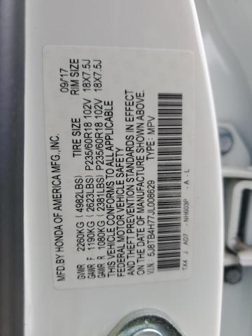 5J8TB4H77JL008629 - 2018 ACURA RDX ADVANCE WHITE photo 13