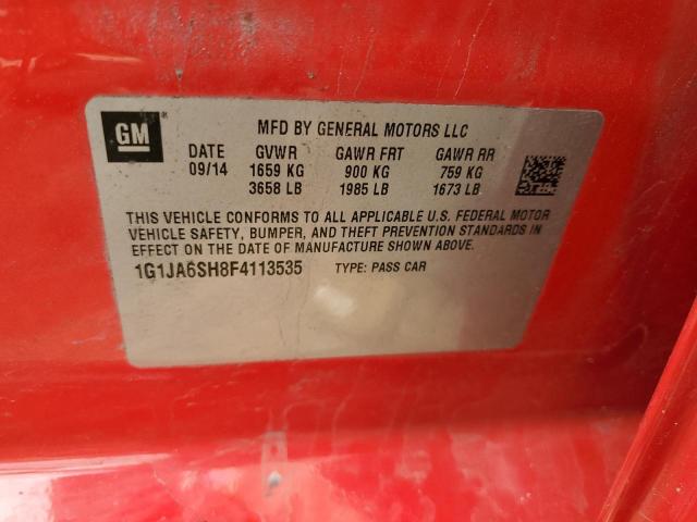 1G1JA6SH8F4113535 - 2015 CHEVROLET SONIC LS 红色 照片 13