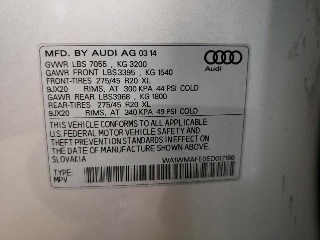 WA1WMAFE0ED017186 - 2014 AUDI Q7 PRESTIGE SILVER photo 14