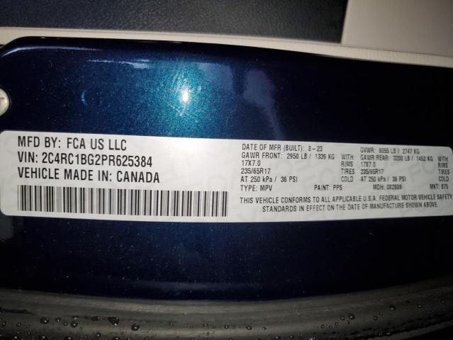 2C4RC1BG2PR625384 - 2023 CHRYSLER PACIFICA TOURING L BLUE photo 13