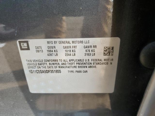 1G11C5SA9DF351855 - 2013 CHEVROLET MALIBU 1LT Qara foto 12