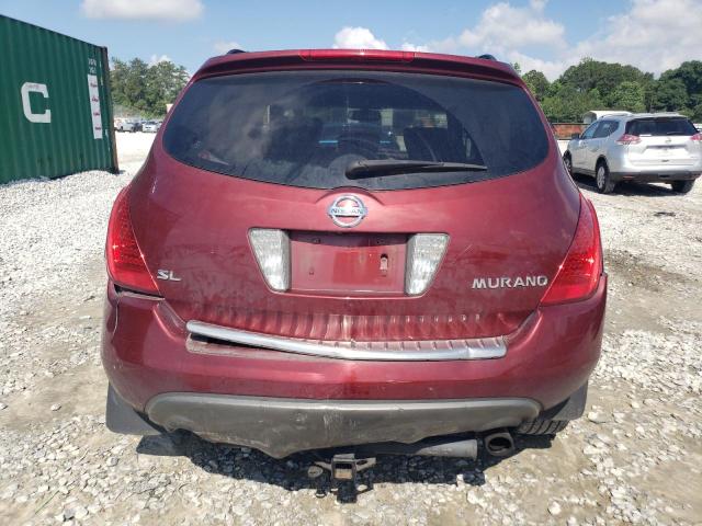 JN8AZ08T26W429465 - 2006 NISSAN MURANO SL MAROON photo 6