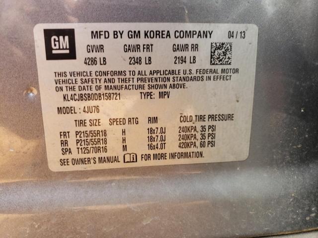 KL4CJBSB0DB158721 - 2013 BUICK ENCORE CONVENIENCE ლურჯი ფოტო 12