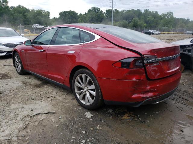 5YJSA1E27FF108843 - 2015 TESLA MODEL S Червоний фото 2