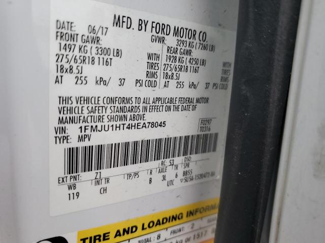 1FMJU1HT4HEA78045 - 2017 FORD EXPEDITION XLT Weiß Foto 13