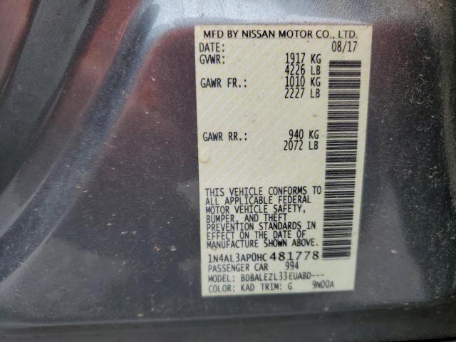 1N4AL3AP0HC481778 - 2017 NISSAN ALTIMA 2.5 灰色 照片 12