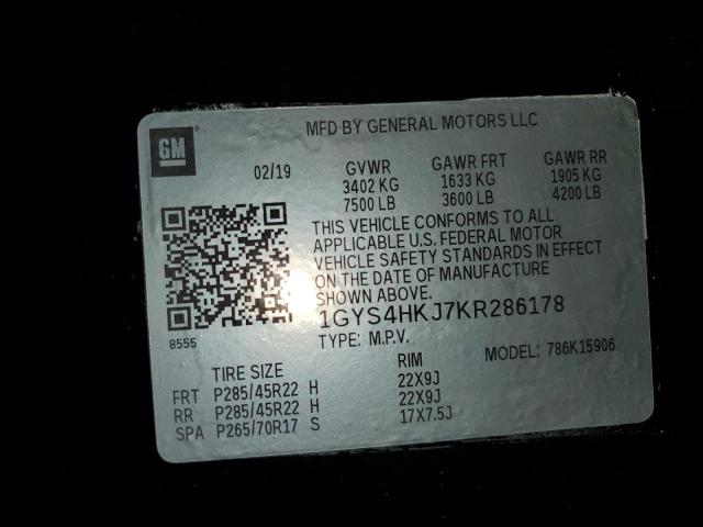 1GYS4HKJ7KR286178 - 2019 CADILLAC ESCALADE ESV LUXURY BLACK photo 13