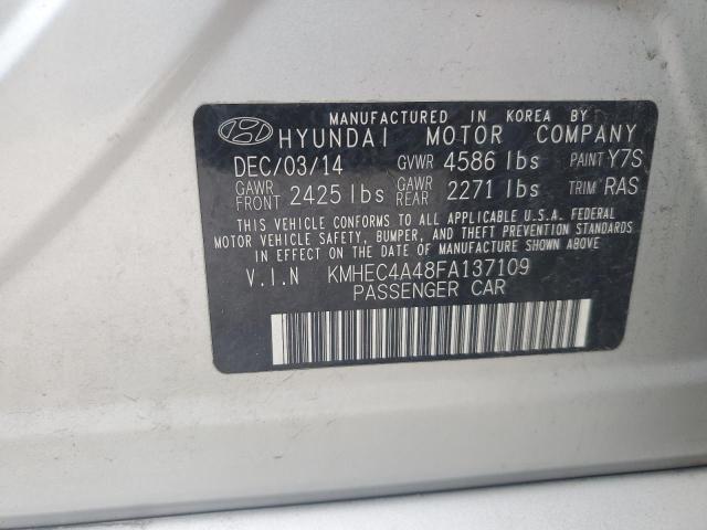 KMHEC4A48FA137109 - 2015 HYUNDAI SONATA HYBRID SILVER photo 12