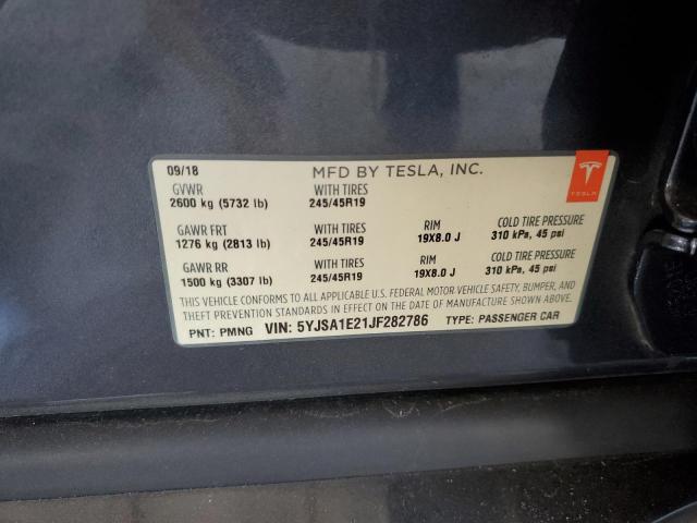 5YJSA1E21JF282786 - 2018 TESLA MODEL S Qara foto 12
