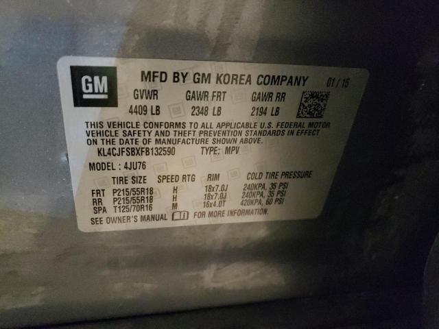 KL4CJFSBXFB132590 - 2015 BUICK ENCORE CONVENIENCE 灰色 照片 12