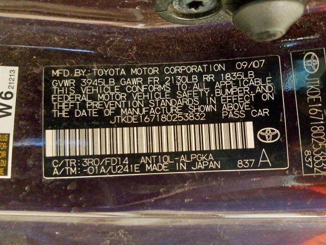 JTKDE167180253832 - 2008 SCION TOYOTA  TC  照片 10