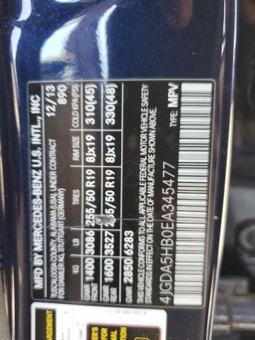 4JGDA5HB0EA345477 - 2014 MERCEDES-BENZ ML 350 4MATIC BLUE photo 12