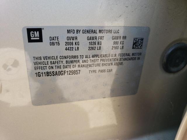 1G11B5SA0GF129857 - 2016 CHEVROLET MALIBU LIM LS GOLD photo 12