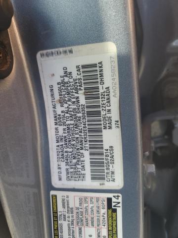 2T1KR32E84C306352 - 2004 TOYOTA COROLLA MA XR BLUE photo 12