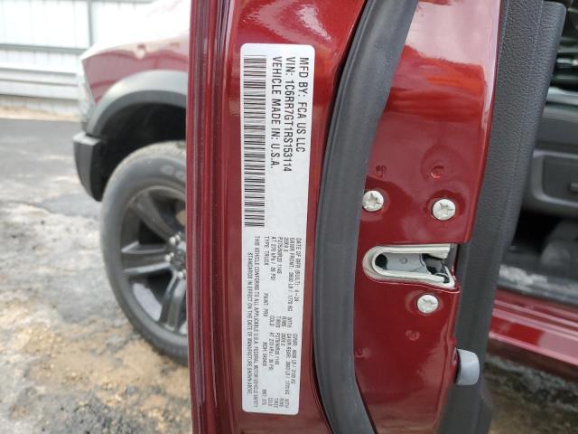 1C6RR7GT1RS153114 - 2024 RAM 1500 CLASS SLT BURGUNDY photo 12