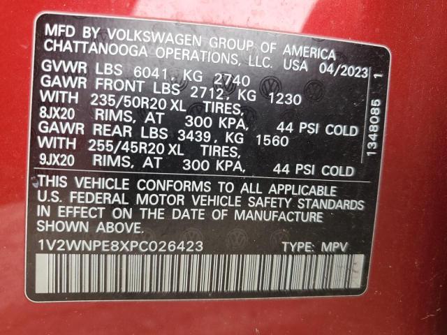 1V2WNPE8XPC026423 - 2023 VOLKSWAGEN ID.4 PRO S 红色 照片 12