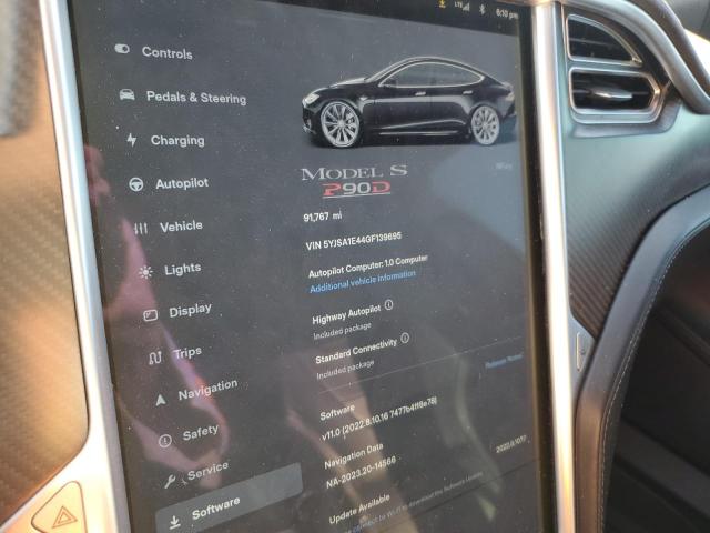 5YJSA1E44GF139695 - 2016 TESLA MODEL S 黑色 照片 9