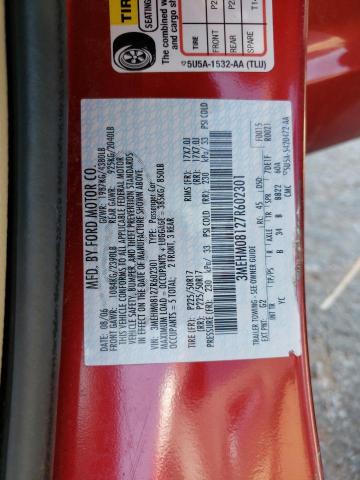 3MEHM08127R602301 - 2007 MERCURY MILAN PREMIER RED photo 12