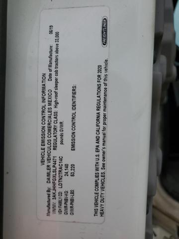 3AKJHHFGXLSLP4471 - 2020 FREIGHTLINER CASCADIA 1 WHITE photo 10