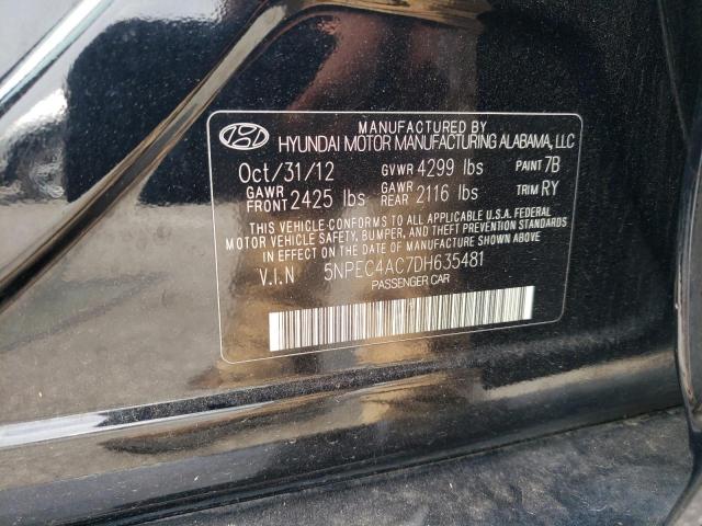 5NPEC4AC7DH635481 - 2013 HYUNDAI SONATA SE BLACK photo 12