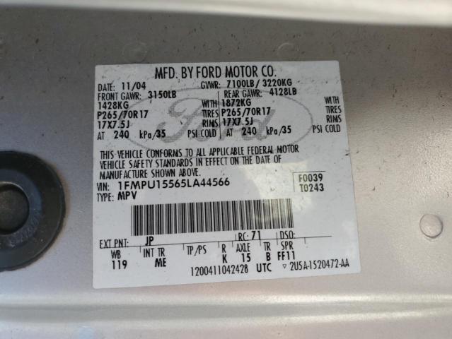 1FMPU15565LA44566 - 2005 FORD EXPEDITION XLT SILVER photo 13