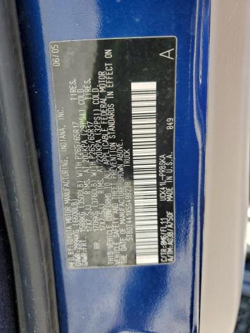 5TBDT441X5S498238 - 2005 TOYOTA TUNDRA DOUBLE CAB SR5 BLUE photo 12