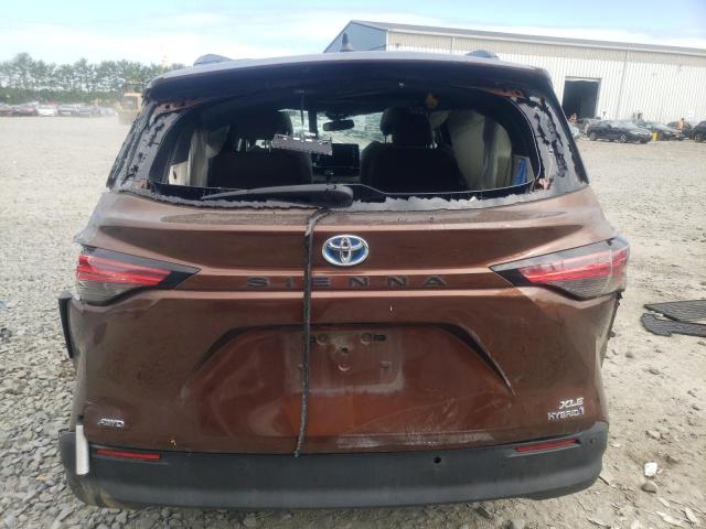 5TDYSKFC4NS043805 - 2022 TOYOTA SIENNA XLE BROWN photo 6