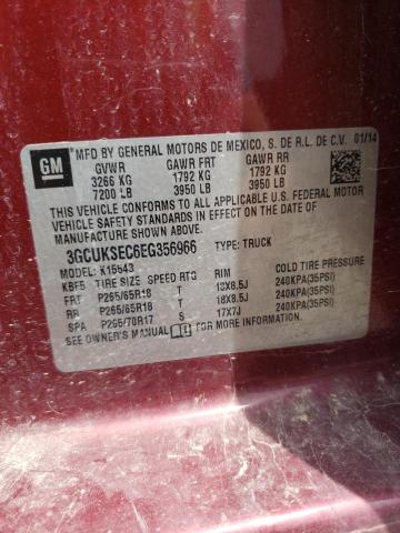 3GCUKSEC6EG356966 - 2014 CHEVROLET SILVERADO K1500 LTZ RED photo 12