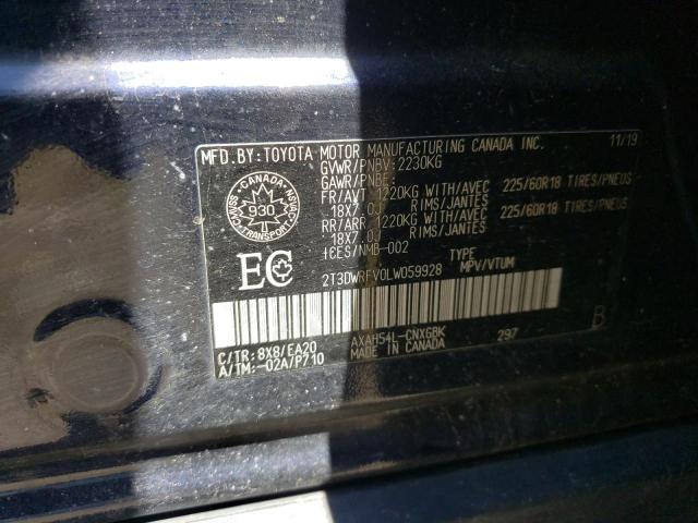 2T3DWRFV0LW059928 - 2020 TOYOTA RAV4 LIMITED BLUE photo 13