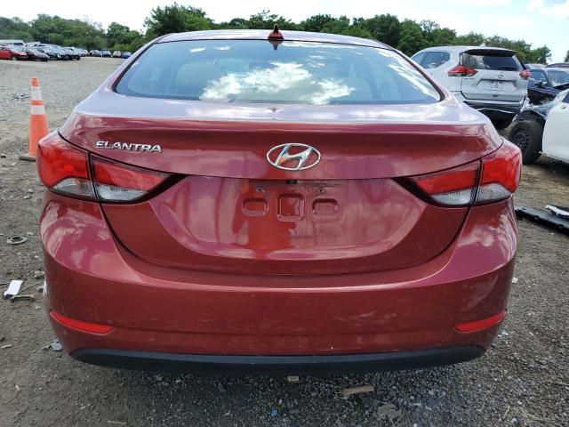 5NPDH4AE1GH655888 - 2016 HYUNDAI ELANTRA SE RED photo 6