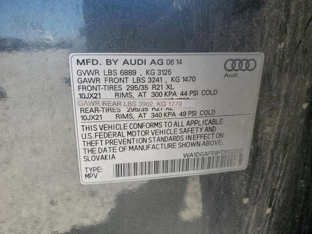 WA1DGAFE9FD002055 - 2015 AUDI Q7 PRESTIGE GRAY photo 12