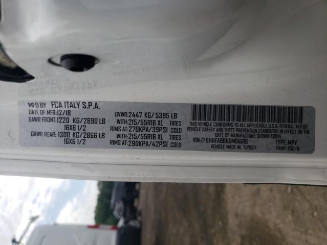 ZFBHRFAB6K6M61606 - 2019 RAM PROMASTER 白色 照片 13