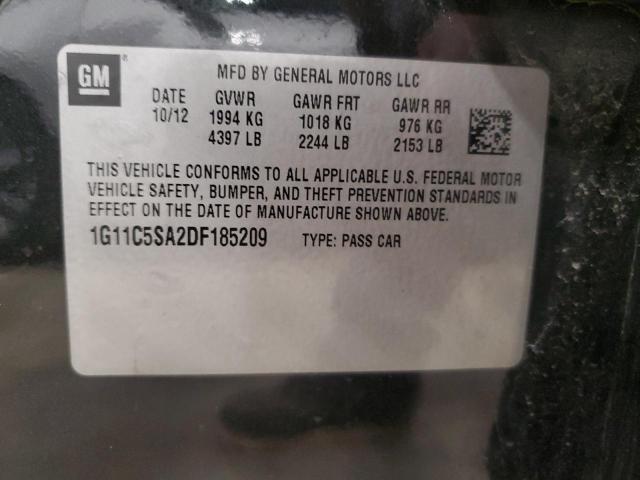 1G11C5SA2DF185209 - 2013 CHEVROLET MALIBU 1LT 黑色 照片 12