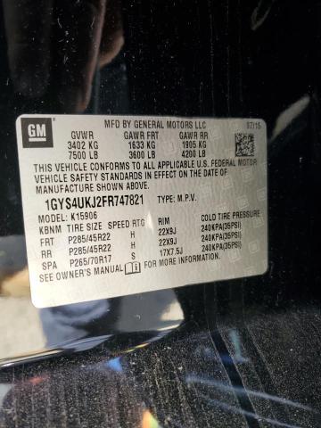 1GYS4UKJ2FR747821 - 2015 CADILLAC ESCALADE ESV PLATINUM შავი ფოტო 13