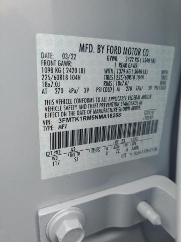 3FMTK1RM5NMA18268 - 2022 FORD MUSTANG MA SELECT SILVER photo 13