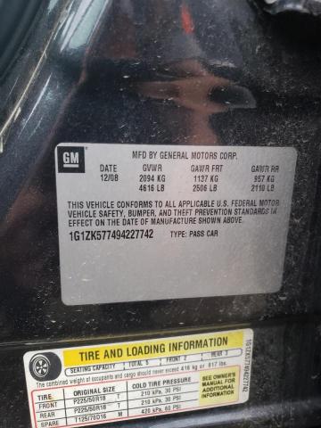 1G1ZK577494227742 - 2009 CHEVROLET MALIBU LTZ 黑色 照片 12