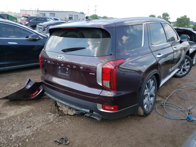 KM8R4DHE7MU215081 - 2021 HYUNDAI PALISADE SEL BURGUNDY photo 3